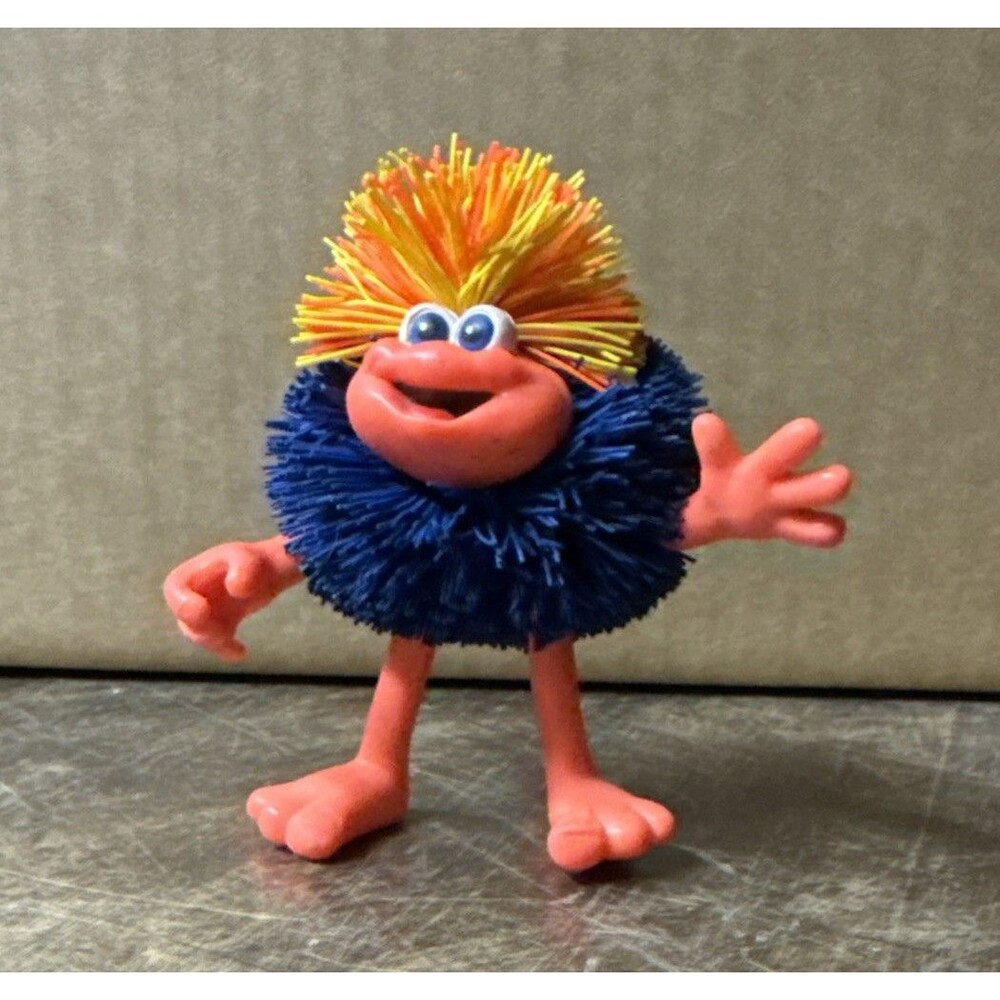 Vintage 1995 Koosh Lings Bendable Buddies FIGURE Kooshlings Blue & Orange